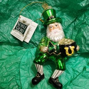 Noble Gems Kurt Adler blown glass Leprechaun holiday ornament